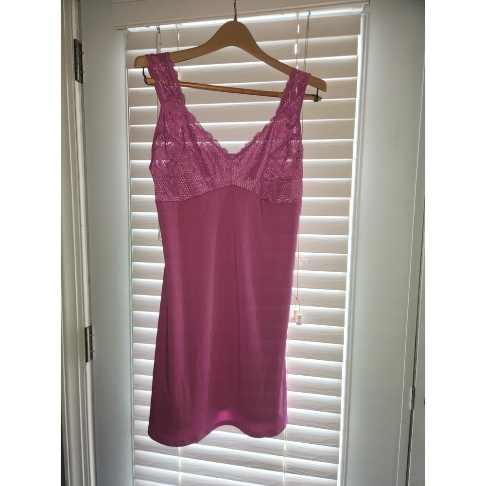 Delta Burke Vintage Fuchsia Pink Lace Trim Chemise Nightgown Slip Dress Sz 1X